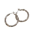 Metal Silver Pin Geometric Wrinkle Round Hoop Earrings For Women Minimalist Statement Style view 5