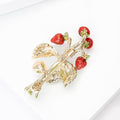 Alloy Enamel Strawberry Brooch Pin For Sweet Women's Apparel Decoration view 4