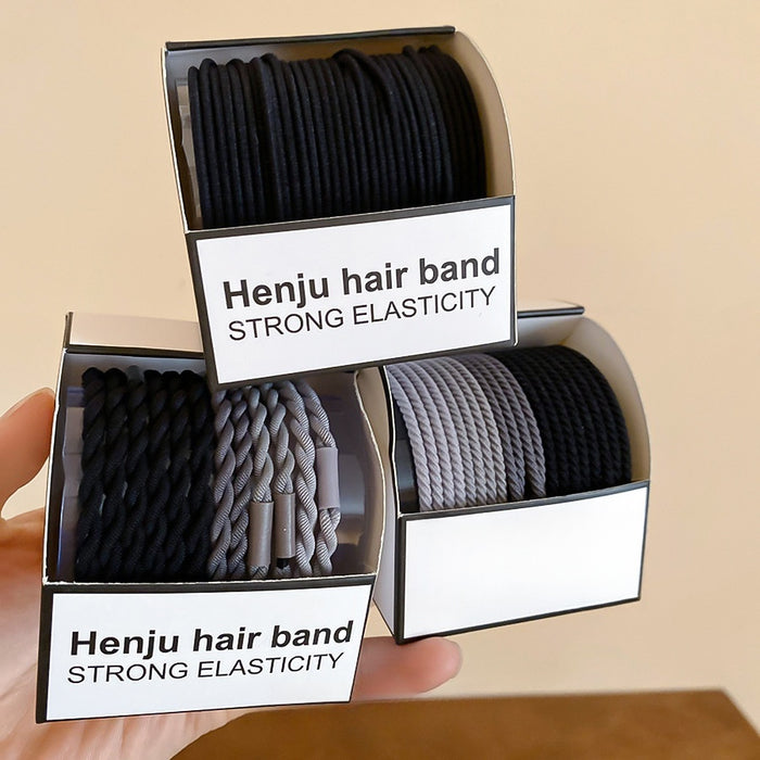 Minimalist Cord Braided Twist Elastic Hair Tie Jewelry Set For High Ponytail Women