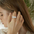 Niche Designer Punk Tech Style Ring For Women, Sparkling Personalized Fashion Band Jewelry view 3