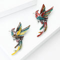 Alloy Rhinestone Enamel Phoenix Bird Brooch For Luxury Lapel Decoration view 3