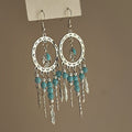 Bohemian Tribal Alloy Geometric Tassel Drop Earrings For Vacation Travel Style view 5