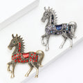 Enamel Rhinestone Horse Brooch Pin For Clothing Decoration view 3