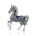 Enamel Rhinestone Horse Brooch Pin For Clothing Decoration view 2