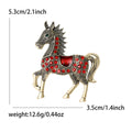 Enamel Rhinestone Horse Brooch Pin For Clothing Decoration view 6