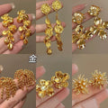 Metal Leaf Sequin Stud Earrings For Women, Light Luxury Unique Designer Jewelry view 1