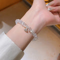Sweet Style Artificial Crystal Beaded Bracelet With Lotus Pod Pendant For Women view 3