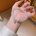 Sweet Style Artificial Crystal Beaded Bracelet With Lotus Pod Pendant For Women view 1