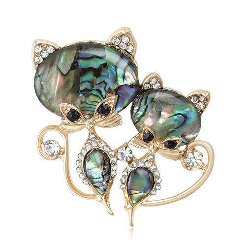 Natural Abalone Shell Cat Brooch For Fashion Suit Lapel Decor