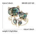 Natural Abalone Shell Cat Brooch For Fashion Suit Lapel Decor view 5