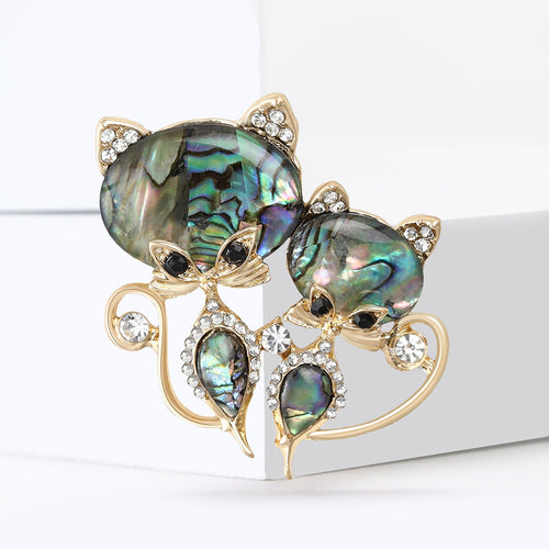 Natural Abalone Shell Cat Brooch For Fashion Suit Lapel Decor