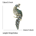 Alloy Rhinestone Peacock Brooch For Women's Coats And Shawls view 6