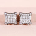 Simple Full Zircon Micro Pave Stud Earrings For Women, Daily Versatile Fashion Jewelry view 2