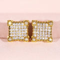 Simple Full Zircon Micro Pave Stud Earrings For Women, Daily Versatile Fashion Jewelry view 3