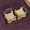 Simple Full Zircon Micro Pave Stud Earrings For Women, Daily Versatile Fashion Jewelry view 4
