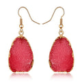 Gold Tone Teardrop Crystal Cluster Drop Earrings in Nine Colors view 11