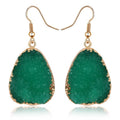 Gold Tone Teardrop Crystal Cluster Drop Earrings in Nine Colors view 7