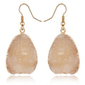 Gold Tone Teardrop Crystal Cluster Drop Earrings in Nine Colors view 12