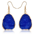 Gold Tone Teardrop Crystal Cluster Drop Earrings in Nine Colors view 1