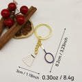 Metal Badminton Racket Keychain Backpack Charm Sports Gift view 2