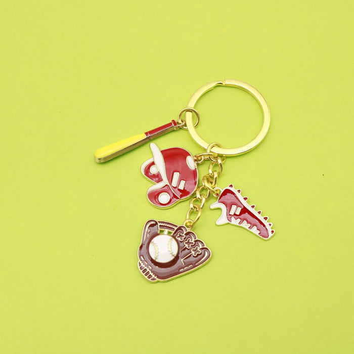 Zinc Alloy Sports Baseball Sneaker Glove Keychain For Couple Gift