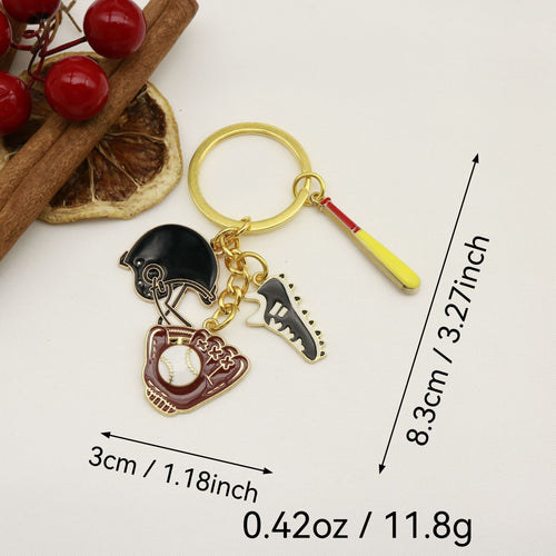 Metal Mini Sports Ball Keychain Bag Charm Gift for Kids