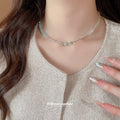 Korean Light Luxury Double Layer Alloy Teardrop Pendant Collarbone Necklace For Women view 3