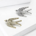 Alloy Pearl Swallow Brooch Pin For Versatile Apparel Decoration view 3