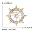 Alloy Rhinestone Ship Wheel Brooch Pin For Clothing And Scarves view 6