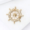 Alloy Rhinestone Ship Wheel Brooch Pin For Clothing And Scarves view 4
