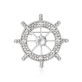 Alloy Rhinestone Ship Wheel Brooch Pin For Clothing And Scarves view 2
