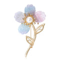 Alloy Resin Flower Brooch With Rhinestones For Shawl And Lapel view 2