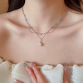 French Elegant Faux Pearl Lace Pendant Necklace Geometric Round Choker For Women view 3