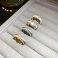 18K Gold Plated Copper Zircon Double Layer Cross Open Ring Minimalist Light Luxury Geometric Jewelry view 1