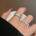 18K Gold Plated Copper Zircon Double Layer Cross Open Ring Minimalist Light Luxury Geometric Jewelry view 4
