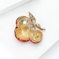 Alloy Enamel Three Cherry Brooch Pin For Fruit Apparel Accessories view 4