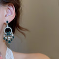 Light Luxury Alloy Butterfly Rhinestone Round Teardrop Tassel Drop Earrings view 4