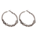 Alloy Geometric Rhinestone Hoop Earrings European American Minimalist Light Luxury Jewelry view 5