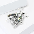 Metal Alloy Abalone Shell Bee Brooch For Vintage Women's Apparel view 3