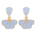 French Fresh Enamel Petal Alloy Stud Earrings Sweet Floral Silver Needle Jewelry view 5