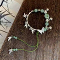 2026 New Chinese Style Zinc Alloy Butterfly Bamboo Joint Half Bangle Bracelet For Women view 2