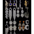 Alloy Rhinestone Statement Flower Earrings, Vintage Light Luxury Banquet Jewelry For Women view 2