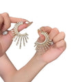 Alloy Rhinestone Statement Flower Earrings, Vintage Light Luxury Banquet Jewelry For Women view 5