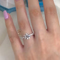 Elegant Micro Pave Ring For Women, Sweet Princess Style Sparkling Light Luxury Fine Single Ring view 3