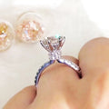 Elegant Micro Pave Ring For Women, Sweet Princess Style Sparkling Light Luxury Fine Single Ring view 2