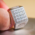 Micro Pave Sparkling Ring For Women, Heavy Luxury Court Style Statement Jewelry For view 3