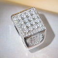 Micro Pave Sparkling Ring For Women, Heavy Luxury Court Style Statement Jewelry For view 2