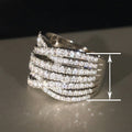 Women's Cross Design Ring Sparkling Light Luxury European American Style Elegant Jewelry view 4
