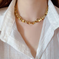 Western Style Metal Sequin Heart Tassel Choker Necklace Trendy Chain Collarbone Jewelry view 3