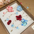 Sweet Fabric Crystal Flower Pendant Necklace For Women, Floral Designer Collarbone Choker view 2